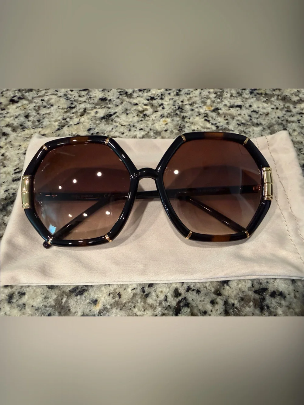 Tory Burch Oversized Tortoise Frame Sunglasses with Brown Lenses